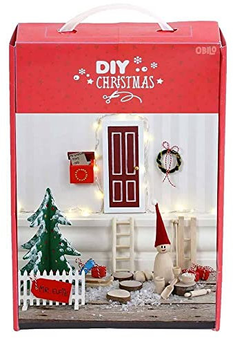 Bastelset Elfentür - Bausatz einer Wichteltür - Spaß für Groß und Klein - Weihnachtswichtel Tür - Set zum selber Basteln