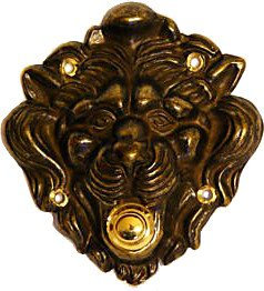 Pulsante campanello abitazione Testa di Leone Ottone Door Bell Solid Brass