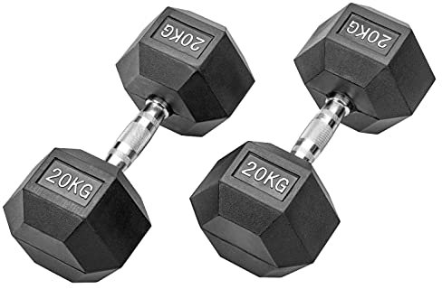 Bad Company I Kurzhanteln gummiert für Aerobic, Gymnastik und Fitness 40 Kg (2x20,0)