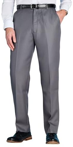 Chums Men's Smart, Regular Fit Formal Trousers with Roomy Comfort Cut | Comfortable, mid-rise, 3 pockets, Zip Fly, Sizes 32-54, Easy-Care