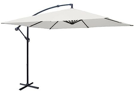 Alice's Garden - Parasol déporté carré 3x3m - Hardelot 3x3m - Ecru - Manivelle anti-retour | Toile déperlante | Facile à utiliser