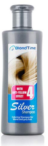 Shampooing anti-jaunissement Blond Time | Shampoing pour cheveux gris, blancs ou blond clair | Effet argenté | Shampooing bleu | 150ML