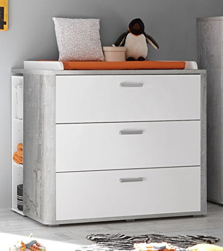 Wickelkommode vintage wood grey/ weiss