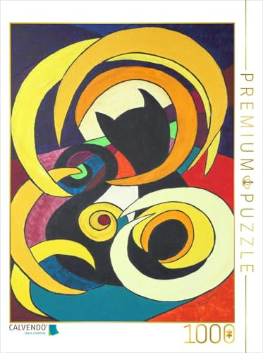 CALVENDO Puzzle Luna-Kätz, Petra Kolossa, Acryl auf Leinwand, 70x50, 2014 | 1000 Teile Lege-Größe 48 x 64 cm Foto-Puzzle für glückliche Stunden