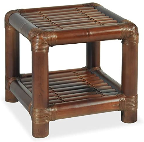 vidaXL Table de Chevet Table de Nuit Armoire de Chevet Armoire de Lit Chambre à Coucher Maison Intérieur 40x40x40 cm Bambou Marron Foncé