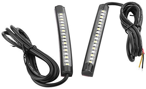 EBTOOLS Elerose pour clignotant moto led 1 paire 17SMD LED bande de barre de lumière de queue flexible clignotant lumière de hayon pour motos, camions de fourgonnettes SUV avec