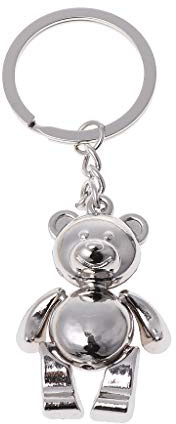 LEEleegang Schlüsselanhänger aus Metall, beweglicher Bär, 3D-Tier-Schlüsselanhänger, für Damen, Auto, Handtasche, Charm-Zubehör
