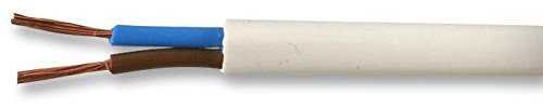 Pro Elec PEL01102 0.75 mm2 2182Y 2-Core mains Cable, 6A, White, 10 m