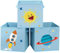 SONGMICS Aufbewahrungsbox, 3er Set, Spielzeug-Organizer, 30 x 30 x 30 cm, Faltbox, Stoffbox mit Griffen, für Kinderzimmer, Spielzimmer, mit Weltall-Motiven, blau RFB001B03