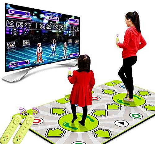 XBSLJ Kindertanzmatten Drahtlose Doppeltanzmatte Schnurlos, HD-Qualität, leicht, Rutschfester TV-Computer Somatosensorische Tanzmatten mit doppeltem Verwendungszweck für Erwachsene Kinder