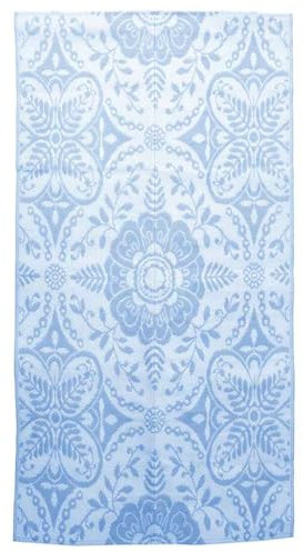 vidaXL Outdoor Teppich Zweischichtiger Jacquard Terrassenteppich Außenteppich Küchenteppich Indoor Terrasse Balkon Flur Küche Bad Babyblau 160x230cm PP