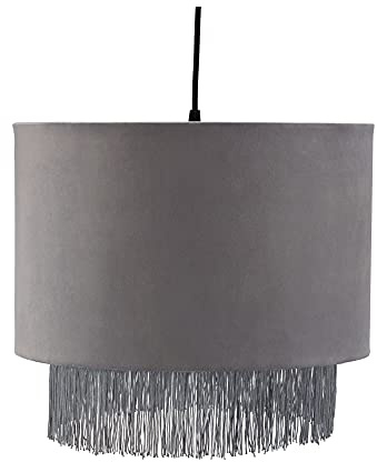 Pauleen 48211 Noble Reverie Pendelleuchte max. 20 Watt Grau, Schwarz Samt, Metall E27