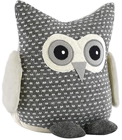 GEEZY Novelty Knitted Fabric Owl Door Stop Heavy Animal Doorstop, Homely Decorative Weighted Door Stopper, Animal Cuddly Interior Doorstop, Home Office Decor
