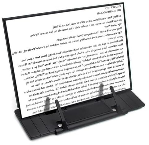 Schreibtisch-Dokumentenbuchhalter, Metall, faltbar, Leseständer, Buchständer, Staffelei, Kopierhalter mit 7 verstellbaren Positionen und Papierseiten-Clip, ideal für iPad, Tablet, Musikrezepte