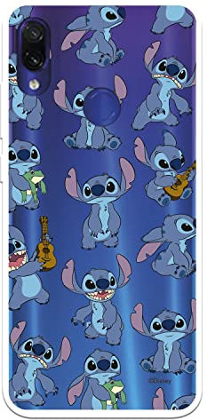 Coque Xiaomi Redmi Note 7-Note 7 Pro Officielle Lilo & Stitch Stitch Patron Transparent pour Protéger votre Smartphone Coque Xiaomi en Silicone Souple sous licence officielle Disney