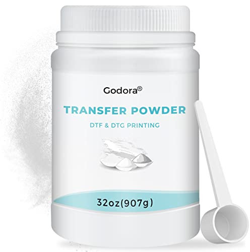 Godora DTF White Digital Transfer Hot Melt Adhesive 907g / 32oz, PreTreat Powder for All DTF and DTG Printers, Compatible With All Fabric