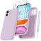 Qasyfanc HandyHülle für iPhone 11 Hülle Silikon case mit 2 Stück schutzfolie, Ultra Microfiber TPU Flüssig silikon mit Kameraschutz Kratzfeste Rundumschutz Schutzhülle 6.1''-Lila
