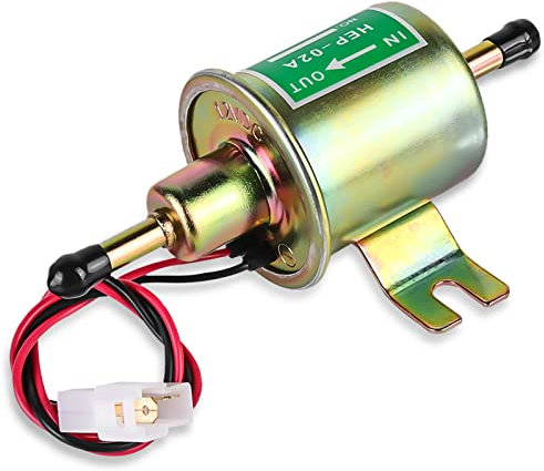 Universal Electric Fuel Pump 12v, Petrol Gas Fuel Pump Inline Electric Pump, Low Pressure Petrol Pump Copper Model HEP-02A, Heavy Duty Pressure Gas Diesel Inline Low Pressure Metal Pump (Gold)