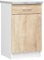 AKORD Mueble de Cocina S50 con encimera Lima Blanco, 50 cm, 1 Puerta, 1 cajón, Roble Sonoma, Mate, 2 estantes, 50x44,5x82 cm
