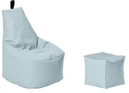 Momiralland Classic Sitzsack XL - XXL mit Hocker Sitzkissen BodenKissen Sessel In- & Outdoor geeignet Gaming Sitzsack für Erwachsene und Kinder… (Grau, XL - Durchmesser 65 cm)