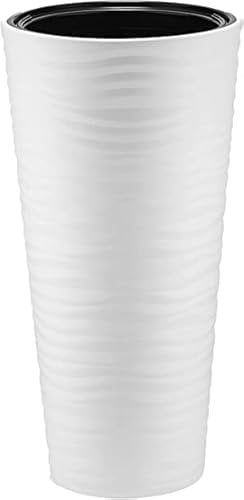 Langer Blumentopf M Vase weiß 70cm Pflanzgefäß für drinnen und draußen
