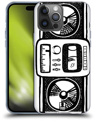 Head Case Designs Sketch Radio Gadget Disegnati A Mano Custodia in Gel [Protezione di Grado Militare] Compatibile con Apple iPhone 14 PRO Max E Compatibile con MagSafe