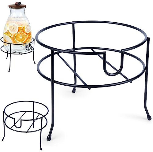 Vilde Support pour distributeur de verre Distributeur de boissons avec robinet pour boissons en métal Noir