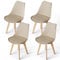 WAFTING 4er Set Esszimmerstühle Gepolsterter Stuhl mit Buchenholz-Beinen und Weich Gepolsterte Chair für Esszimmer Wohnzimmer Schlafzimmer Küche Besprechungsraum, (gepolstert Khaki)