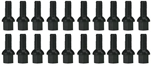 20x Radschrauben Radbolzen M14x1,5 27mm Kugelbund Kugel R13 SW17 Schwarz kompatibel mit Audi, Seat Skoda, VW Volkswagen