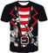 KYKU Schwarzes Piratenkostüm-Zubehör Neuheit Kurzarm T-Shirts für Herren, Piraten T-Shirts, Mittel