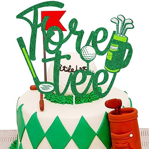 Fore Tee Golf Cake Topper - Happy 40th Birthday Cake Topper - Golf Ball Player Cake Decorations For Sports Themed Man Golfer Fans Party Decoration Supplies