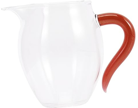 Glas Teekännchen mit Henkel, Transparenter Teespender für Tee und Wasser | Handgefertigt, Borosilikatglas, Schlichtes Design, Glänzend und Klar, für Teezeremonie und Alltag