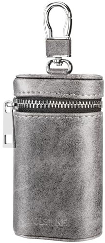 molshine Keyless Go Schutz Autoschlüssel Faraday Tasche Autoschlüssel Auto-RFID-Signalblockierender Schlüsselbundschutz Diebstahlschutzbox aus Universal Leder (Grau)