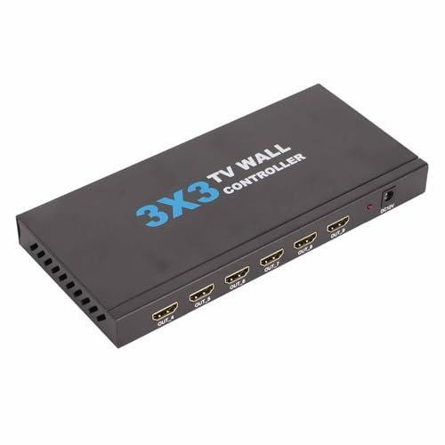 3x3 HDMI-Videowand-Controller, 4K-HD-Multimedia-Schnittstellensplitter, Unterstützt Dual-Kaskade, 1x1, 1x2, 2x1, 1x3, 3x1, 2x2, 1x4, 4x1, 2x3, 3x2, 2x4, 4x2, 3x3, 3x4, 4x3, 4x4