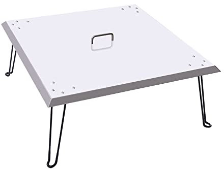 Couvercle pour brasero, plaque de feu, pliable, pour brasero, 76 x 76 x 33 cm, carré, argenté