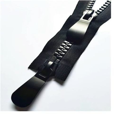 Cerniera 1 pz 60 cm-120 cm cerniere doppio cursore singolo estrattore cerniera aperta for giacca Cerniere Lampo A Metro (Color : Black, Size : 65CM 1PCS_NO15)