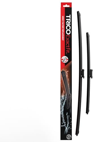 Trico Exact Fit Wipers - Beam Blade | Length:600/485MM | Set of Front Wipers for RHD Audi Q2 | BMW: X5, X6 | Honda: Civic XI | Skoda: Octavia III, Yeti | VW: Golf V, Golf VI, Jetta, Passat