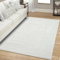 Teppich Kurzflor Wohnzimmer - Creme - 200x290 cm Rechteckig - Meliert, Geo-Muster - 3D-Effekt - Moderne Teppiche Flachflor Schlafzimmer, Esszimmer
