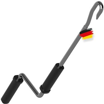 BAUHELD® Manivela para toldo con gancho para carnicero [fabricado en Alemania] – Barra de toldo de acero galvanizado [140 cm] – Mango de plástico de alta resistencia – Compatible con ojales ovalados