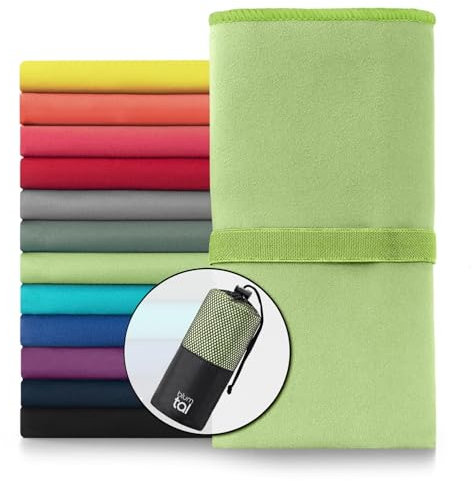 Blumtal Mikrofaser Handtuch XXL 200x100 cm - Handtücker Microfaser schnelltrocknend - optimales Fitness Handtuch/Strandtuch Mikrofaser/Gym Towel - Reisehandtuch Grün