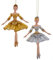 itsisa Baumschmuck Ballett Tänzerin Gold und Silber (2er Set) - Baumkugel Ballerina, Weihnachtsdeko, Christbaumkugel