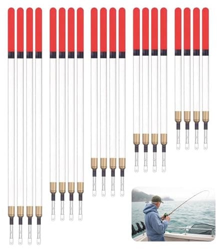 Diffaxy 20 Stück Angelposen Set, Angelzubehör für Angeln, 5 Größe Kunststoff-Angelpose und Bobber-Sortiment für Angeln in Stillem und Fließendem Wasser
