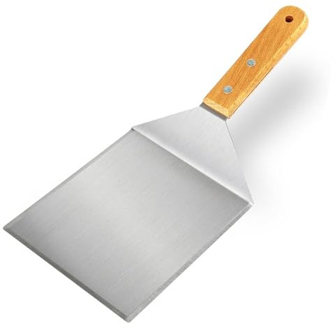 Stainless Steel Griddle Grill Spatula, 5.12 Wide Heavy Duty Barbecue Turner with Bevelled Edges, Hamburger Turner Shaver for BBQ Pancake Flipper