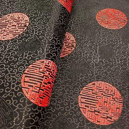 Tissus De Soie Tissu Brocart Tissu Jacquard en Soie Brocart satiné élégant Riche Noir Chinois Courbe Motif Sombre Unique Rouge Rond Complexe Ligne Horizontale Ancien Han vêtements Tang Costume artisa