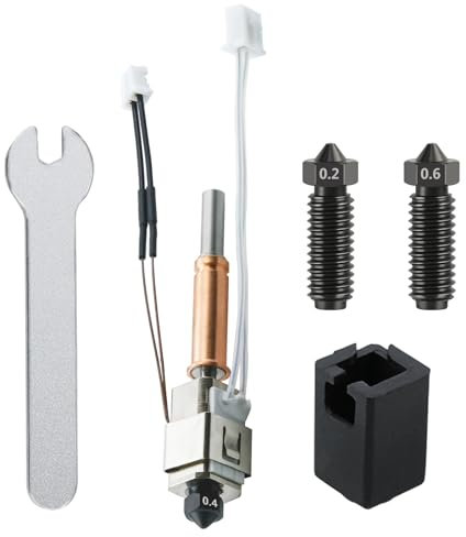 HIKUDIY Upgrade Keramik Hotend für Kobra 3 Combo, 24W 60W Extruder Druckkopf Kit mit Heizelement Heizpatrone Thermistor gehärteter Stahl Düse für Anycubic Kobra 3 3D Drucker