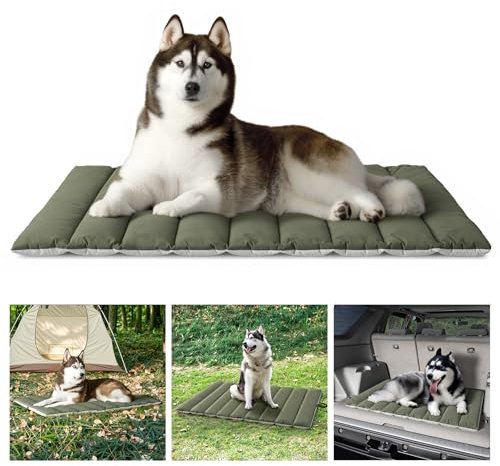 WESTERN HOME WH Hundedecke für Unterwegs Hundedecke Wasserdicht Tragbar Hundematte Outdoor Komfort und Weiches Reisedecke Hund Wasserdicht Camping Hundebett, 110x68 cm (Olive Drab)