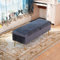 Samtgepolsterte Aufbewahrungsbank, modern, rechteckig, Plüsch-Ottomane mit getuftetem Fußhocker-Design, Bettbank, Sofa für Eingangsbereich oder Wohnzimmer, Dunkelgrau, 60 x 40 x 43 cm