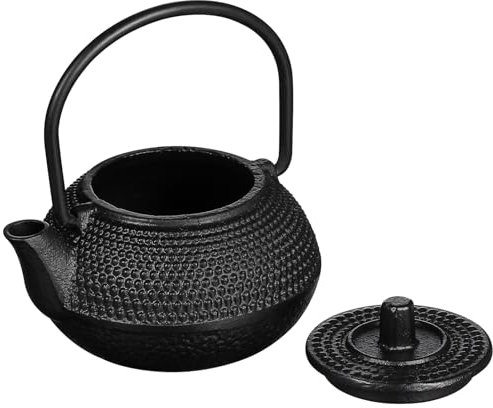 TOPPERFUN Small Cast Iron Teapot Ornament Vintage Mini Tea Kettle for Home Office Elegant Rustproof for Tea Lovers