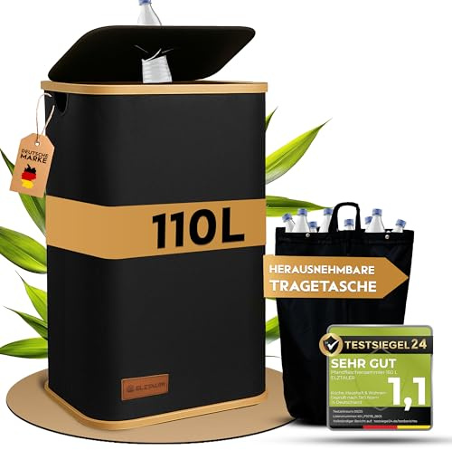 ELZTALER Récipient de collecte de bouteilles consignées 110 l – Récipient de collecte de produits vides – Consigne – Organisateur de bouteilles – Récipi