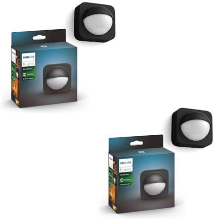 Philips Hue Outdoor Motion Sensor – Smart Lighting Accessory for Outdoor Light Control, Patio, Terrace & Garden – 2 Pack